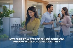 Learn how purified water dispenser solutions boost workplace productivity by supporting employee hydration, improving focus and creating a healthier office environment.